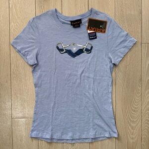 Ariat NWT World Equestrian Games 2010 Women's Light Blue Graphic Tee Size M